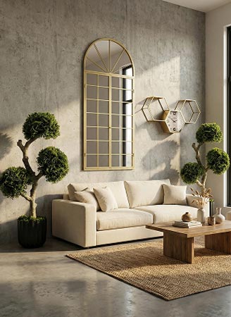 שעונים ומראות, סלון מעוצב